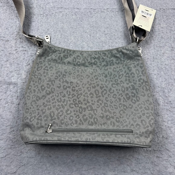 Baggallini Helsinki Bag Large Pewter Animal Print Crossbody Shoulder Travel Hobo - Picture 8 of 13